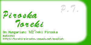 piroska toreki business card